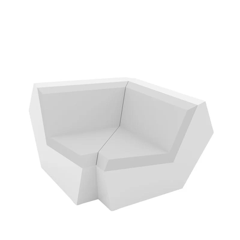 Ice White Modular Corner Sofa with Upholstered Cushions
