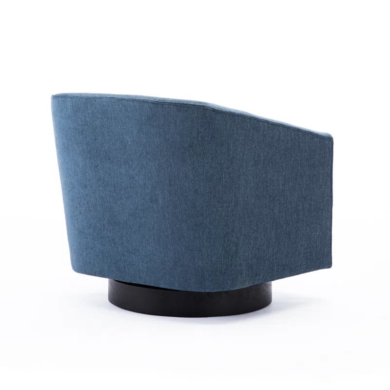 Cadet Blue Wood Swivel Barrel Comfort Chair