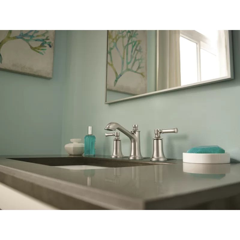 Elegant Modern 5'' High Arc Black Nickel Widespread Bathroom Faucet