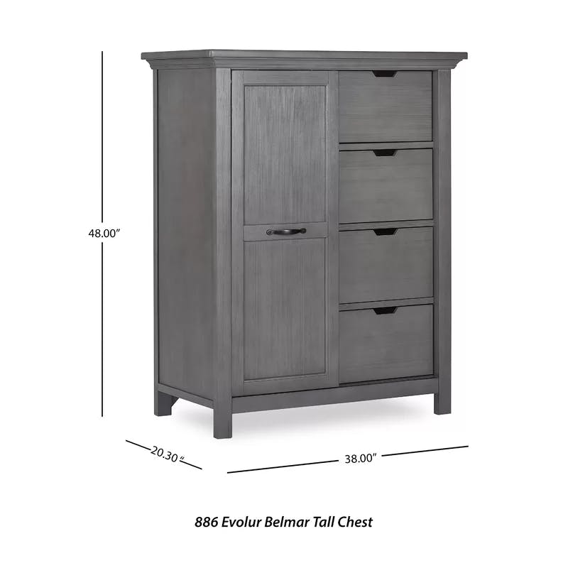 Rustic Gray Double Nursery Dresser with Dovetail Drawers