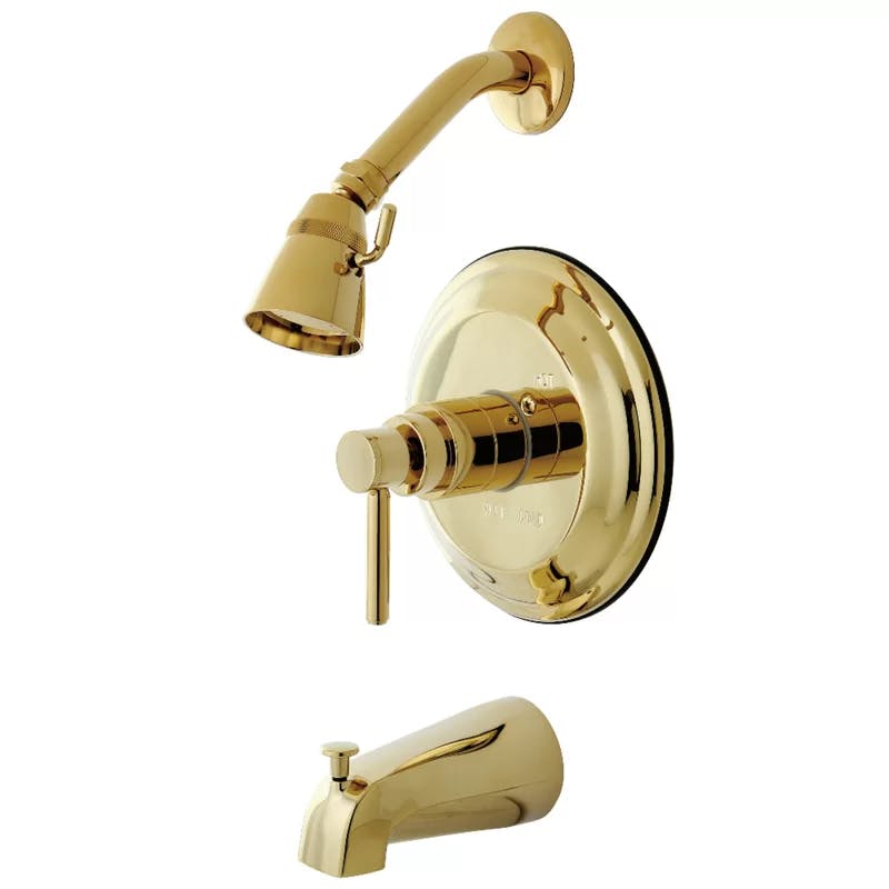 Concord Polished Brass Wall Mounted Tub & Shower Faucet 72"