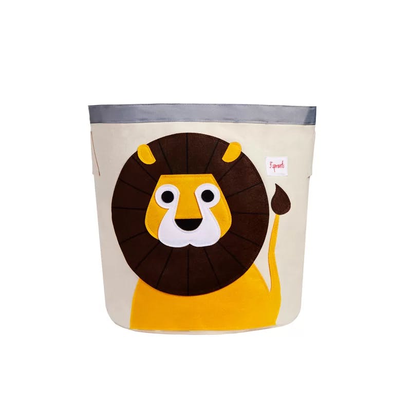 Collapsible Lion Canvas 17'' Kids Storage Bin with Handles