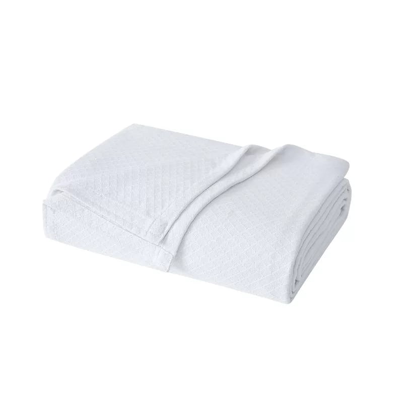 Charisma Deluxe King-Sized White Cotton Woven Blanket
