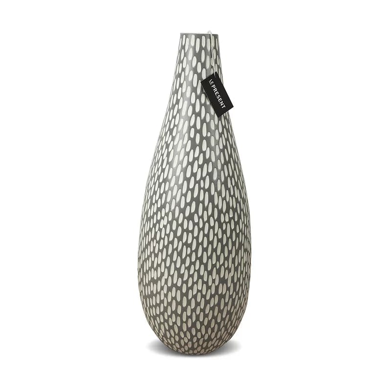 Dash Grey Matte Finish Slim Ceramic Floor Vase 18.8"