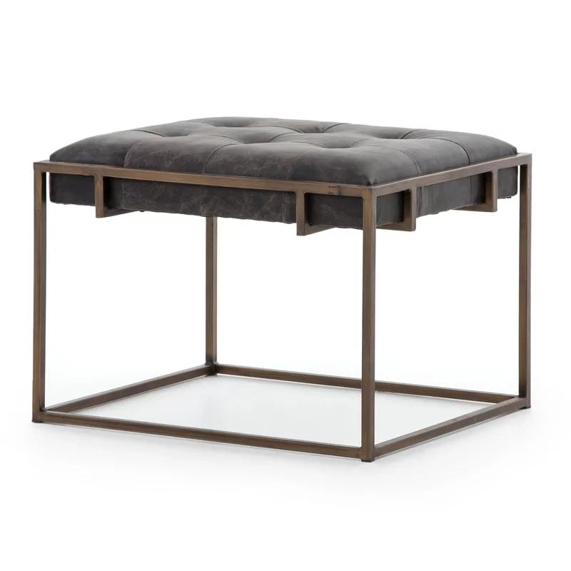Luxury Traditions 23.5'' Brown Metal Square End Table
