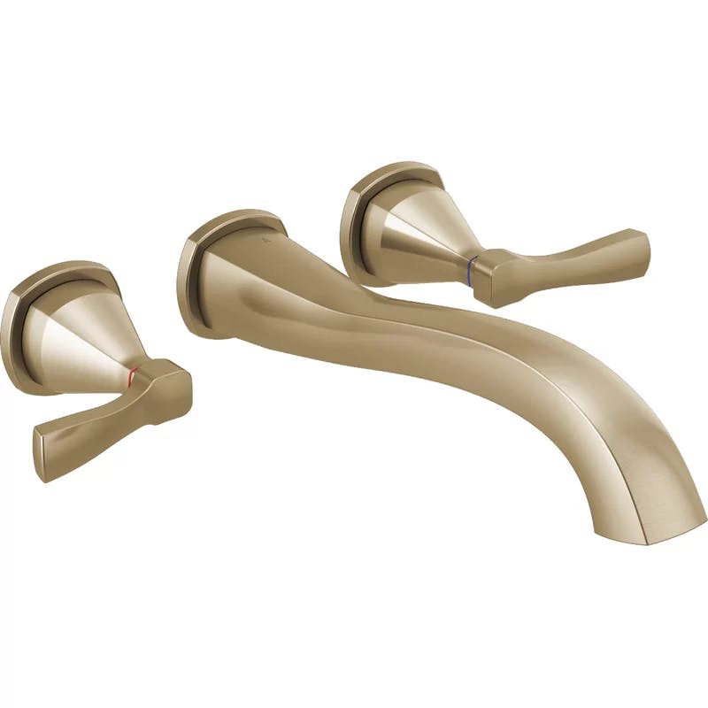 Ascend 8" Champagne Bronze Wall-Mounted Modern Tub Faucet