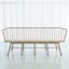 Beige Genuine Leather Beechwood Spindle Long Bench