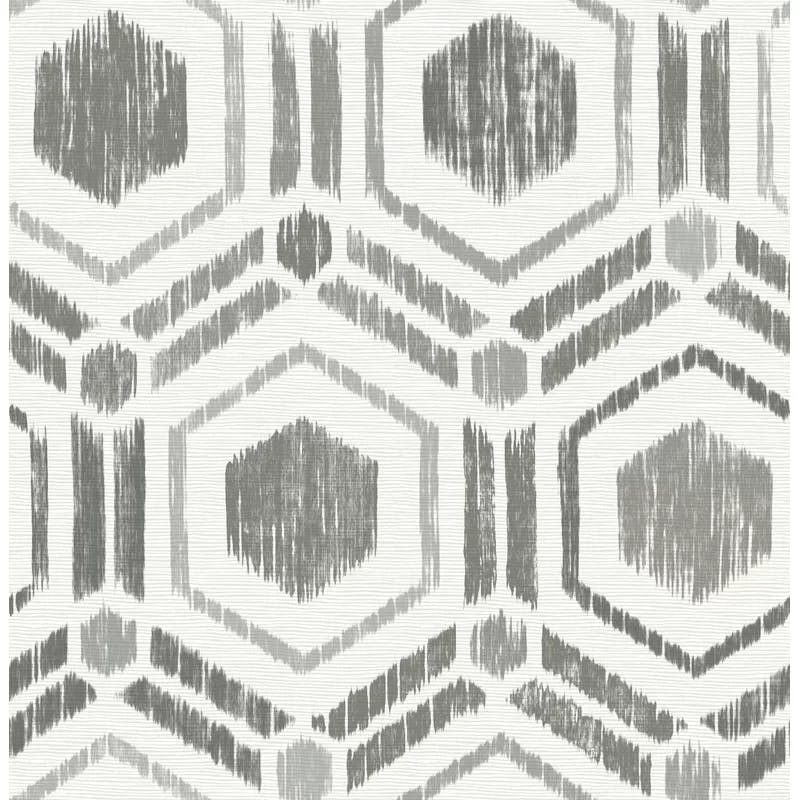 Borneo Taupe Geometric Grasscloth Non-Pasted Wallpaper Roll