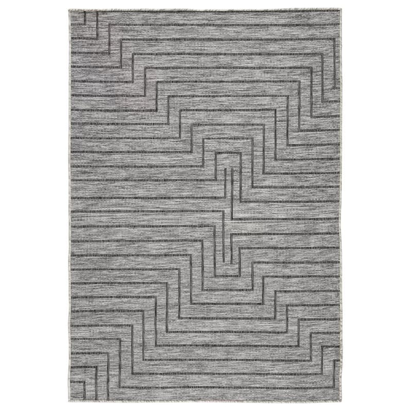 Xantho Flat Woven Handmade Rectangular Geometric Gray Rug