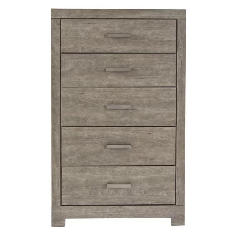 Ethereal Driftwood Grey 5-Drawer Weathered Chest