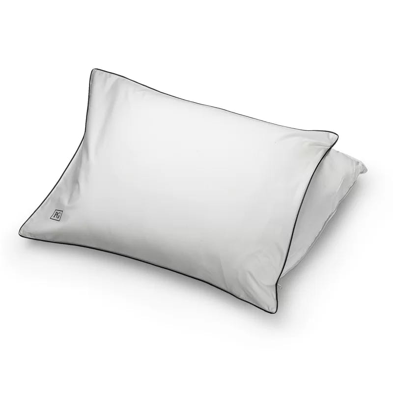 Luxurious White Goose Down Queen Pillow with Satin Piping