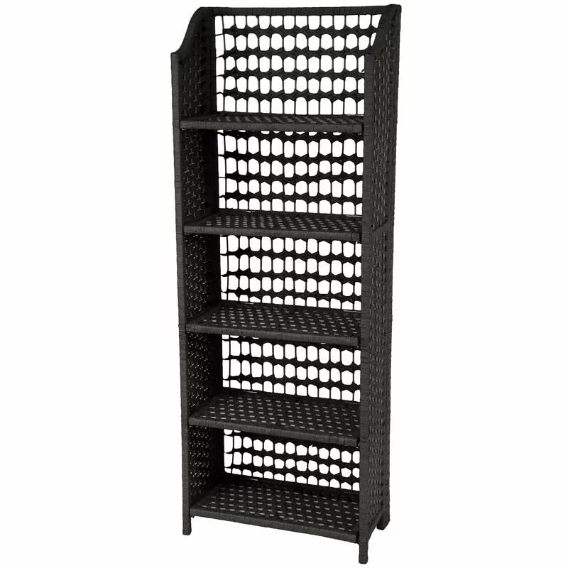 Oriental Black Stained Spruce 53" Adjustable 5-Shelf Bookcase