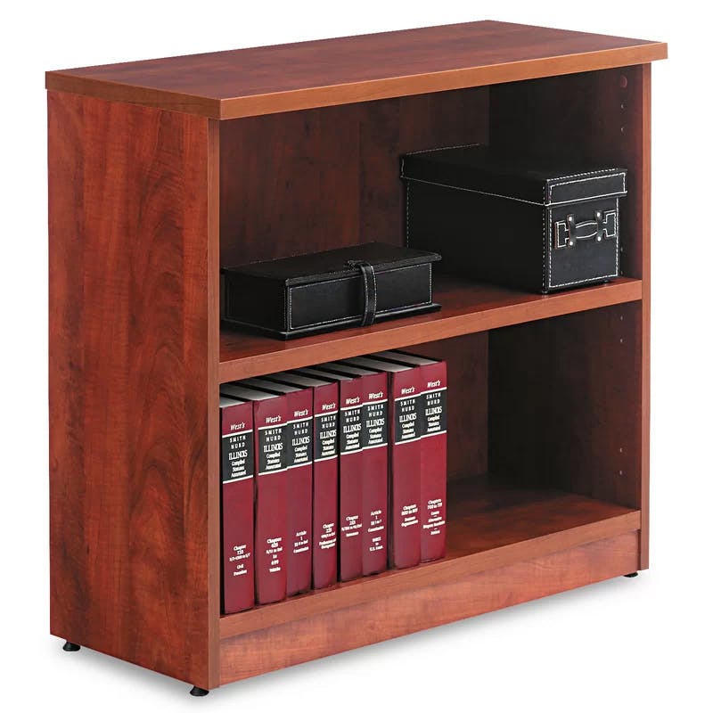 Adjustable Valencia 2-Shelf Bookcase in Espresso Cherry Finish