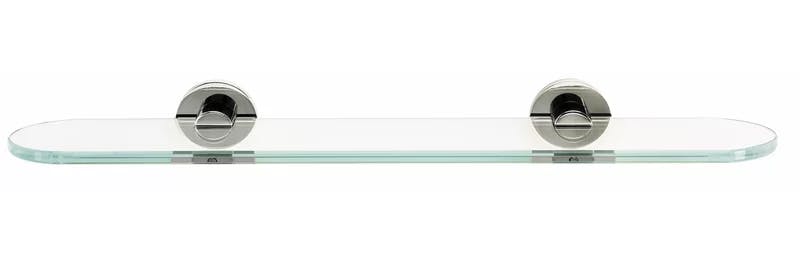 Alno 18" Contemporary Glass Shelf in Satin Nickel