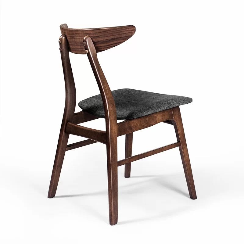 Scandinavian Minimalist Gray Linen Upholstered Side Chair