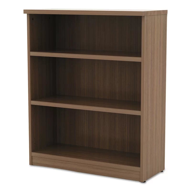 Valencia Mod Walnut Adjustable 3-Shelf Bookcase