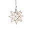 Contemporary Brass Star Pendant with Frosted Glass, 15"