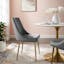 Luxe Gray Velvet Upholstered Dining Chair with Gold Metal Legs