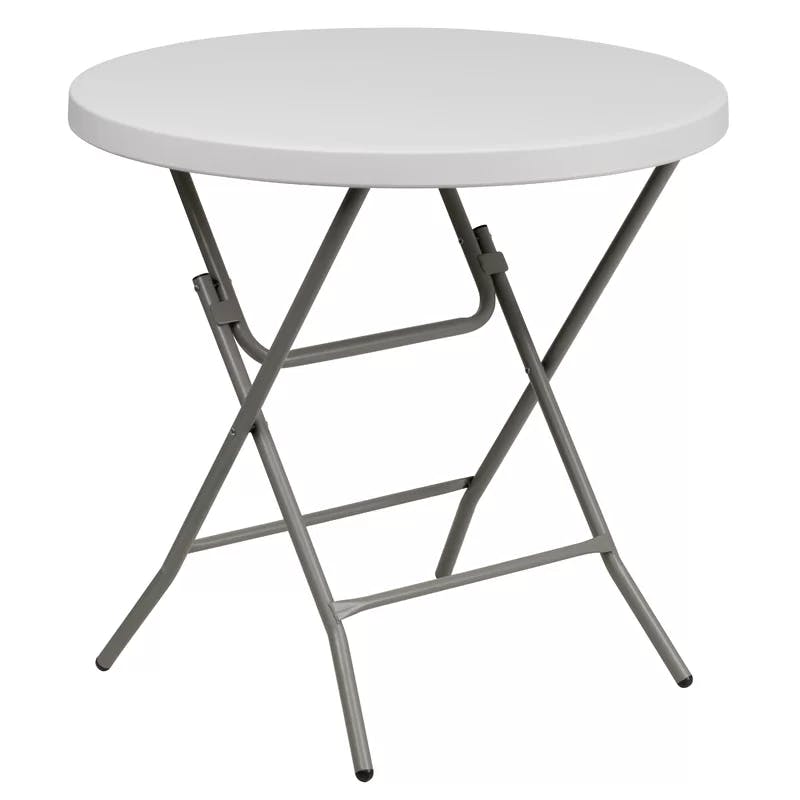 Luna Compact 31.5" White & Gray Round Folding Event Table