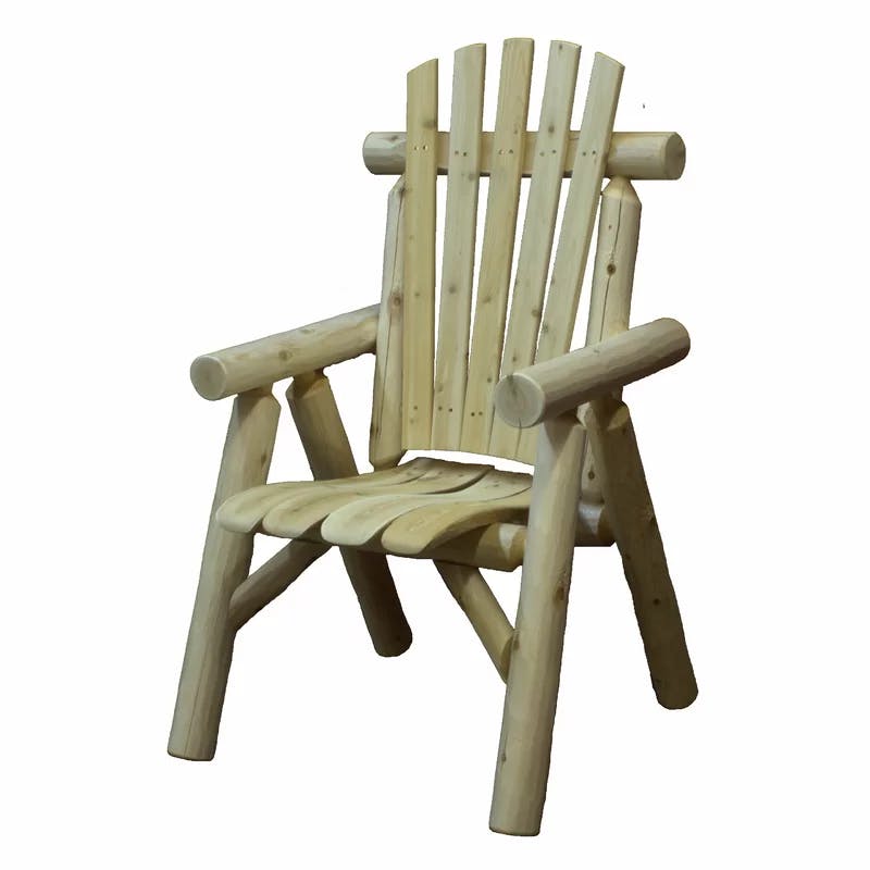 Rustic Cedar High Back Standard Dining Chair in Natural Light Brown
