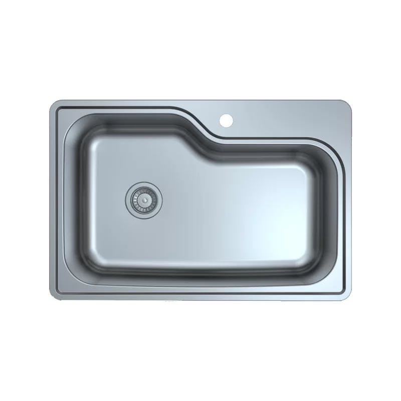 Sleek 33" Stainless Steel Single Bowl Kitchen Sink