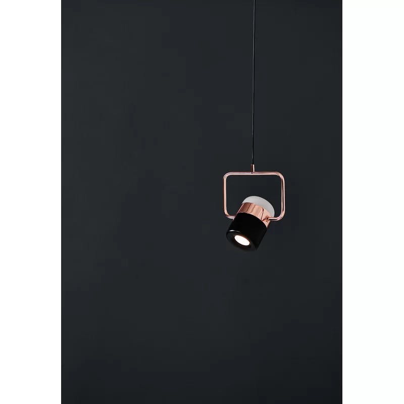 Ling Matte Black LED Glass Pendant Light - 7" W x 4.5" H