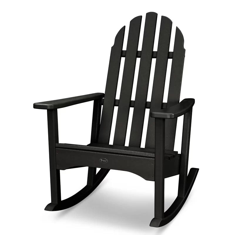 Ash Charcoal Polywood Adirondack Rocking Chair with Armrests