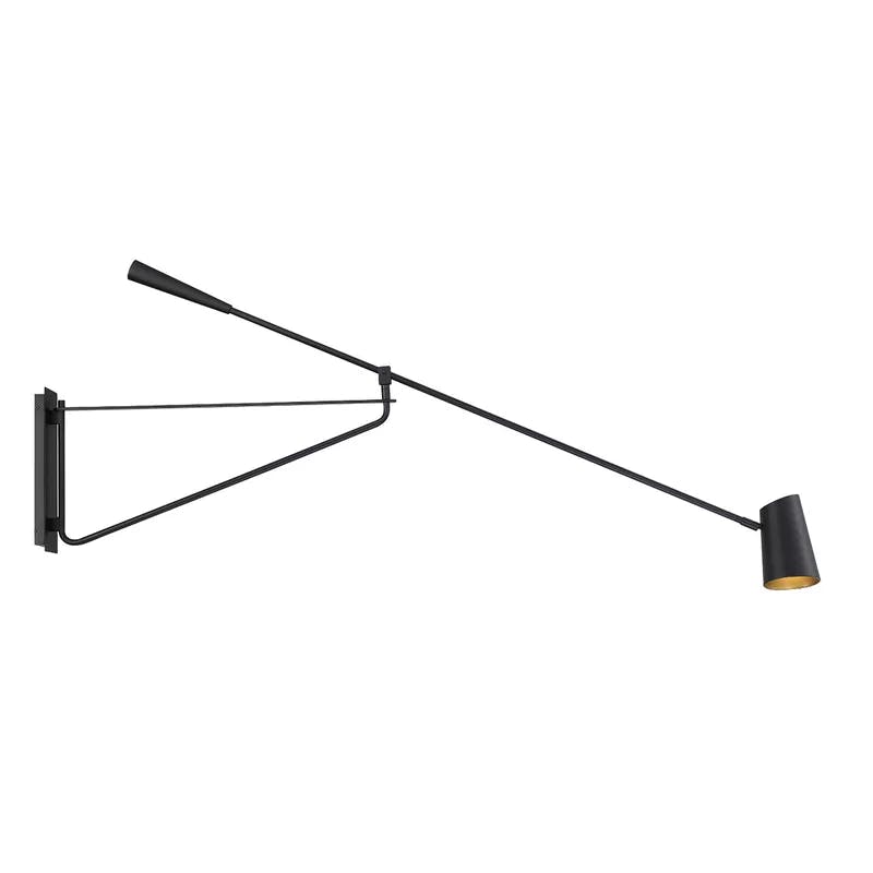 Eros Single Light Steel Dimmable LED Swing Arm Sconce