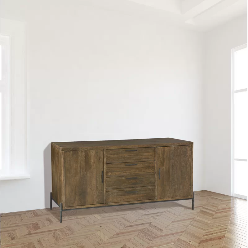 Bedford Transitional 68'' Brown Mango Wood Sideboard with Storage
