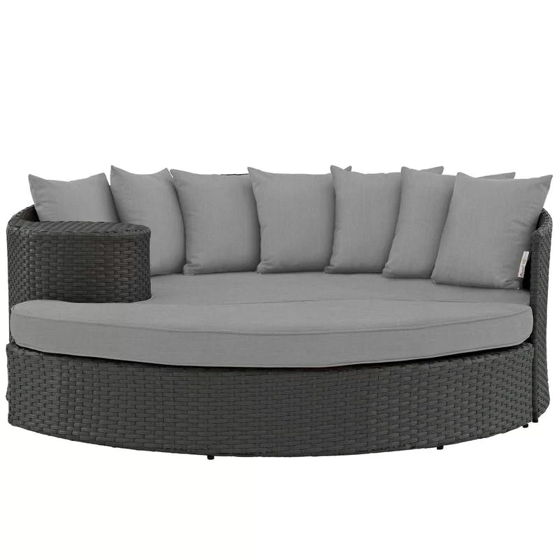 Sojourn Contemporary Gray Rattan Outdoor Patio Daybed