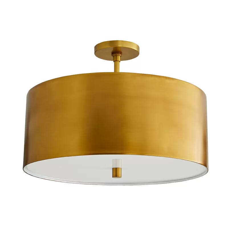 Heritage Brass 19.5" Drum Semi-Flush Mount with Acrylic Diffuser