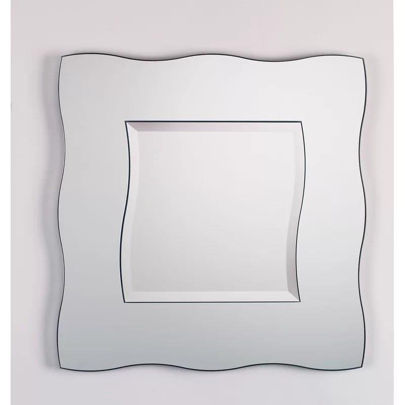 Elegant Frosted Glass Square Full-Length Vanity Mirror