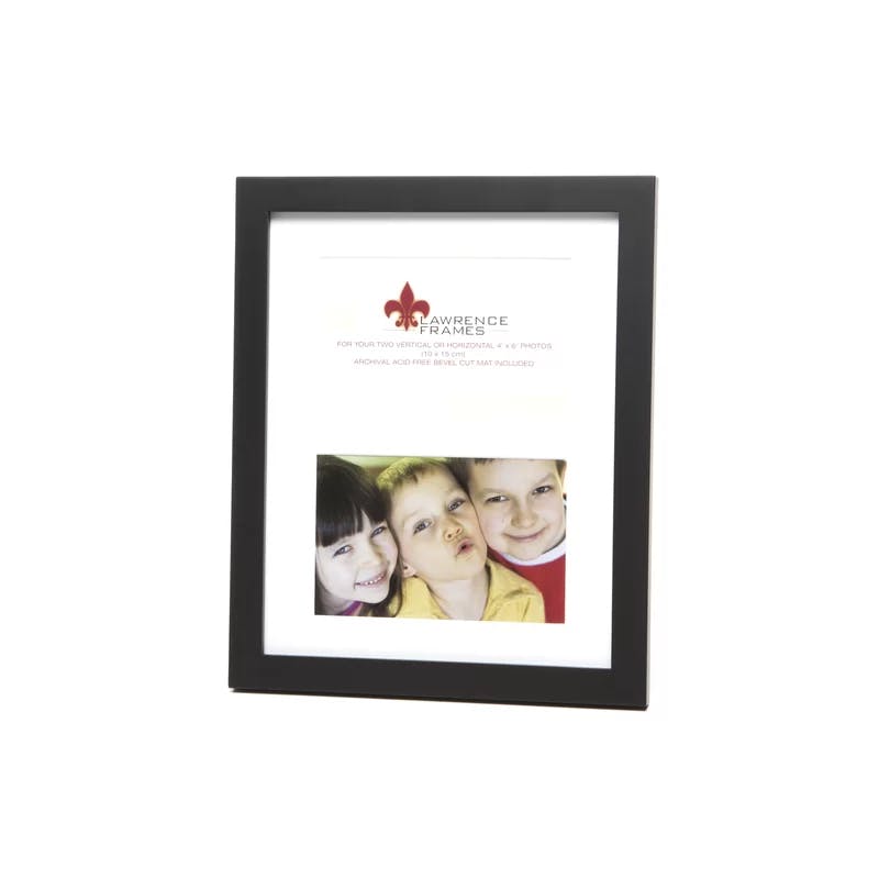 Classic Black Wood Double 4x6 Matted Wall & Tabletop Frame