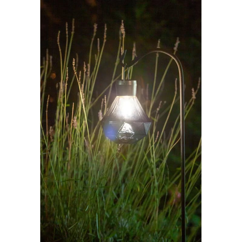 Solar Gem 7'' Smoke Glass Edison-Style LED Outdoor Lantern