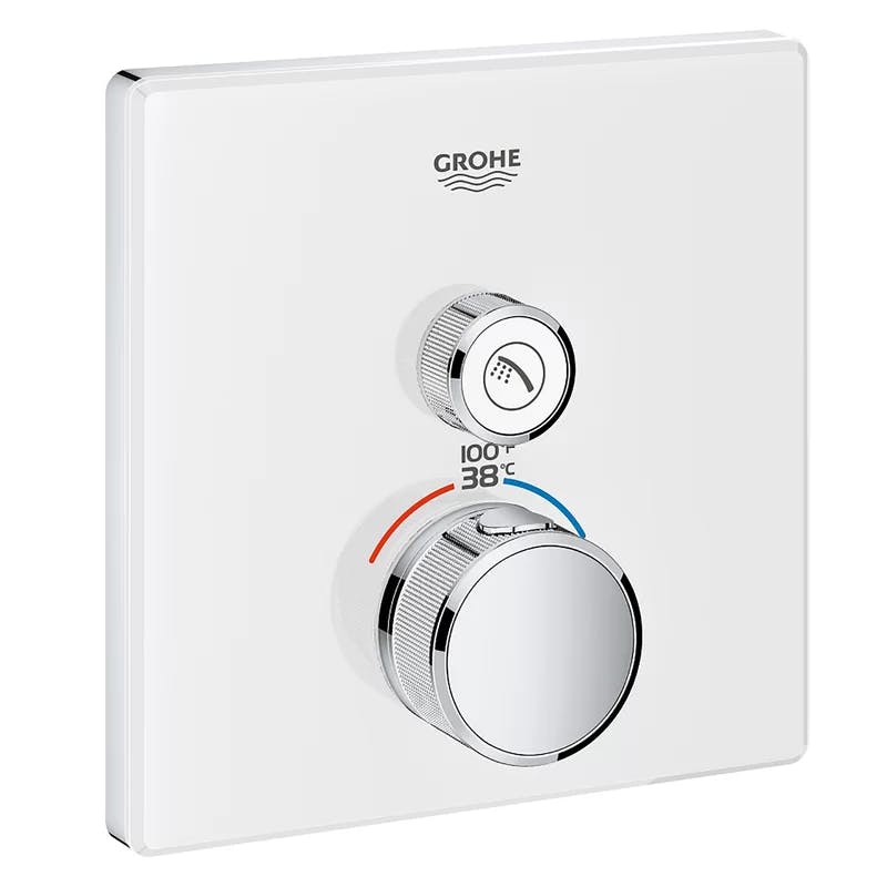 Eurostyle Moon White Modern Wall-Mounted Thermostatic Shower Trim