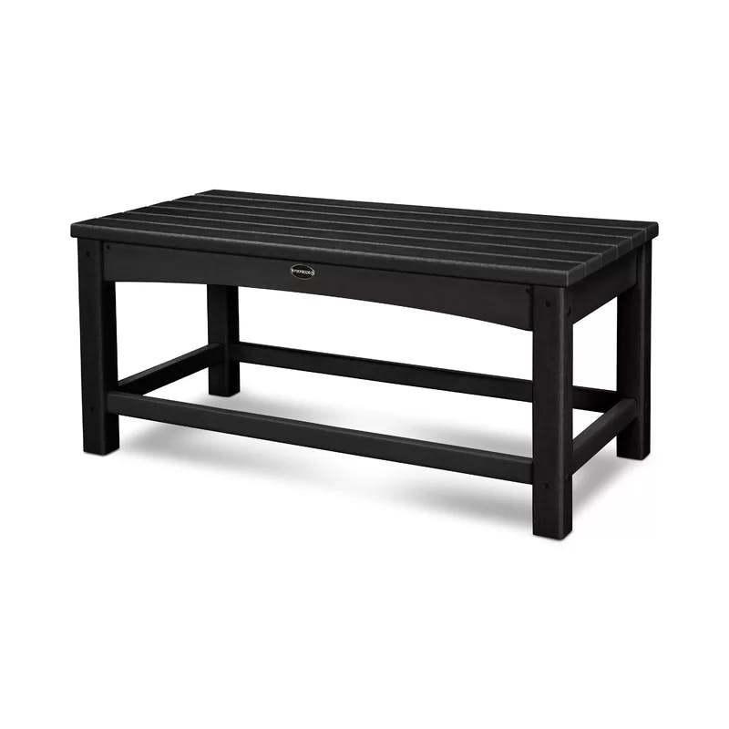 Club Black Polywood Outdoor Coffee Table with Marine-Grade Cushions