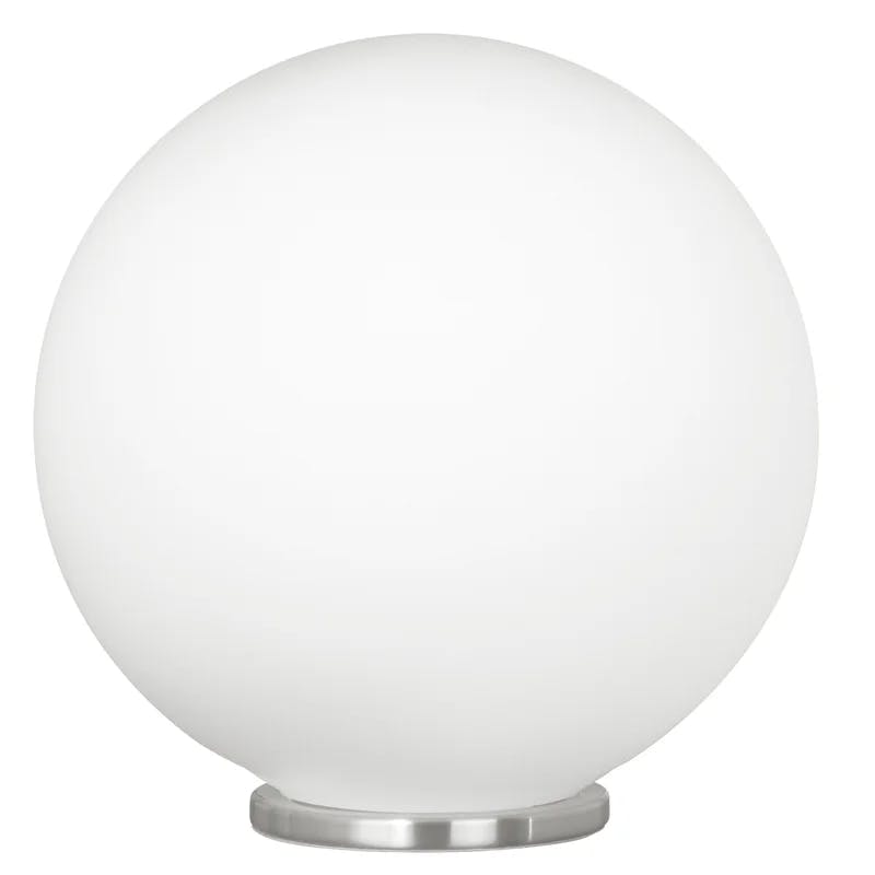 Rondo 12'' Silver Opal Glass Globe Table Lamp