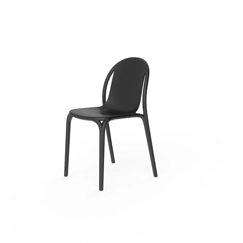 Eugeni Matte Black Stackable Polypropylene Dining Chair