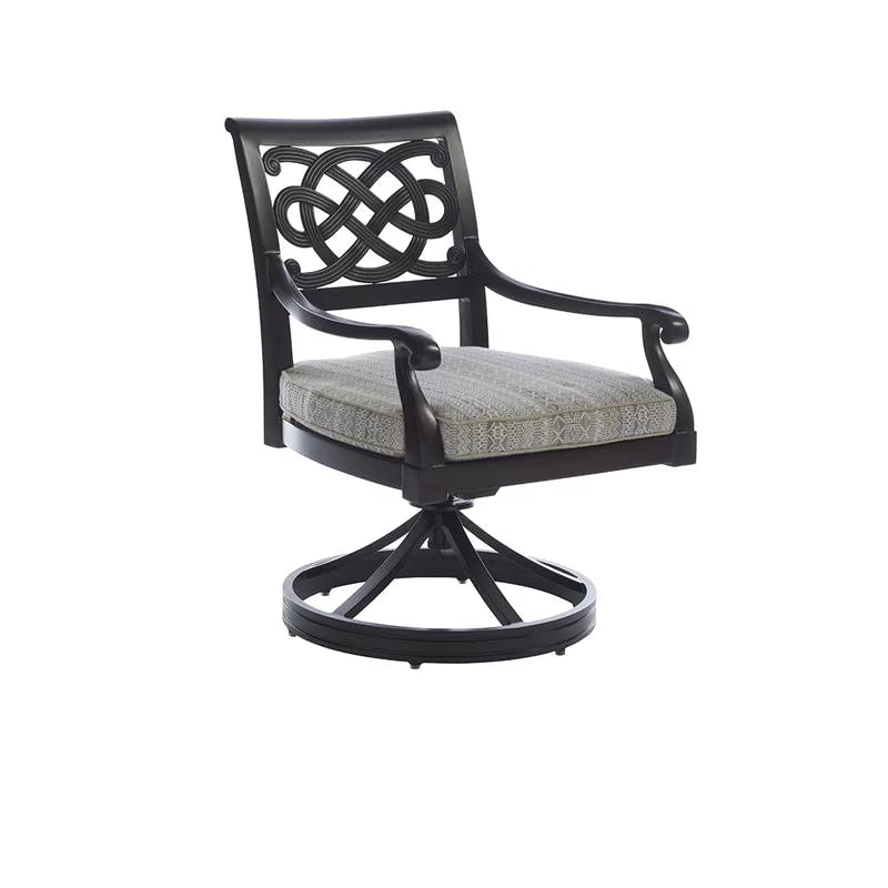Royal Kahala Black and Gray Swivel Rocker Dining Chair