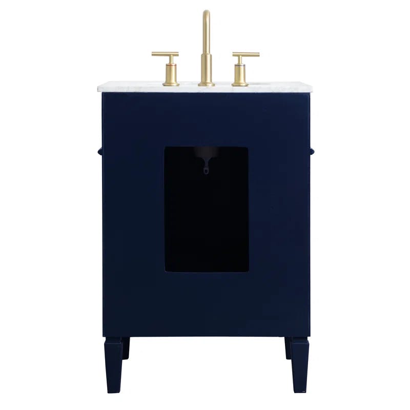 Urbane Blue 24" Single Freestanding Bathroom Vanity with Gold Knobs