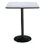Designer White Square Breakroom Table with Steel Pedestal Base
