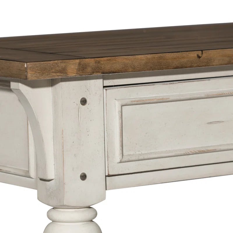 Morgan Creek Antique White Rectangular Console Table with Storage