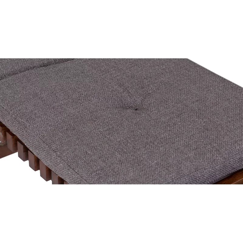 Wilkins 59'' Contemporary Charcoal Fabric Upholstered Bench