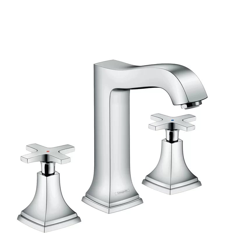 Modern Polished Nickel 8" Widespread Bathroom Faucet in Chrome