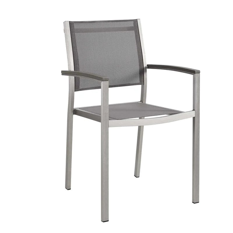 Shore Breeze 22" Silver Gray Aluminum Mesh Outdoor Dining Chair