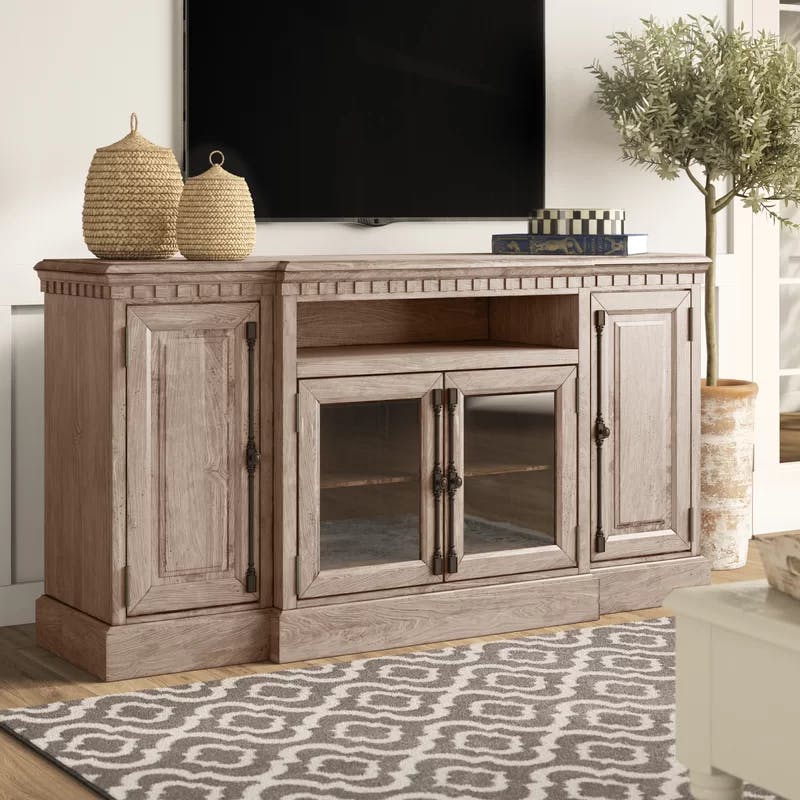 Carmine Traditional Brown 68'' Media Console with Cabinet
