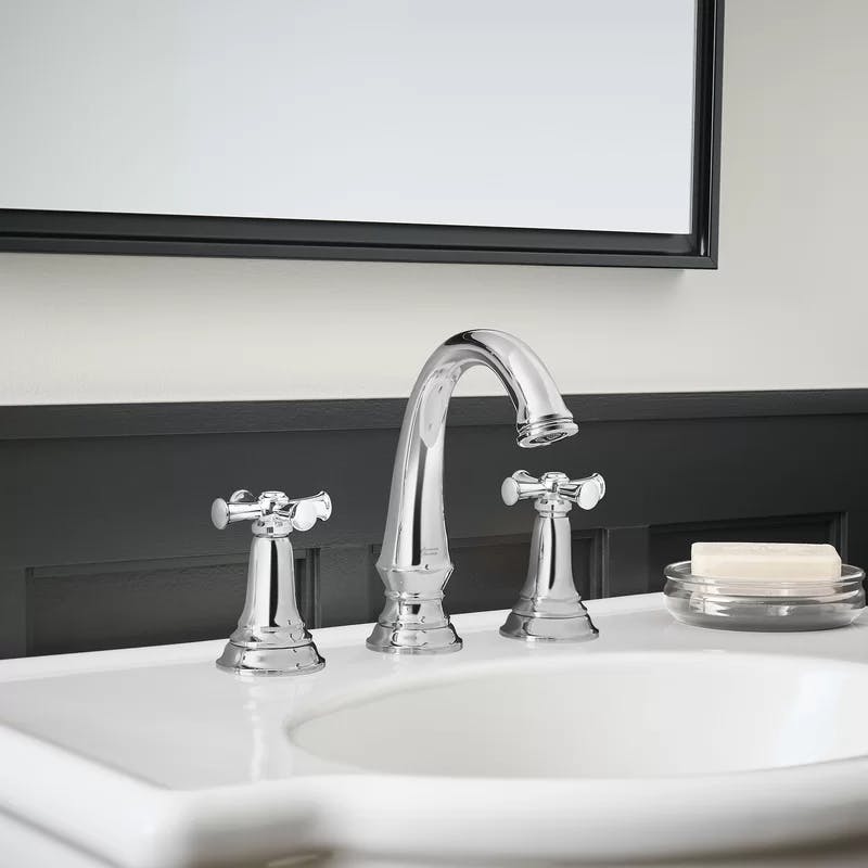 Delancey Polished Chrome 7.75" High 2-Handle Modern Bathroom Faucet