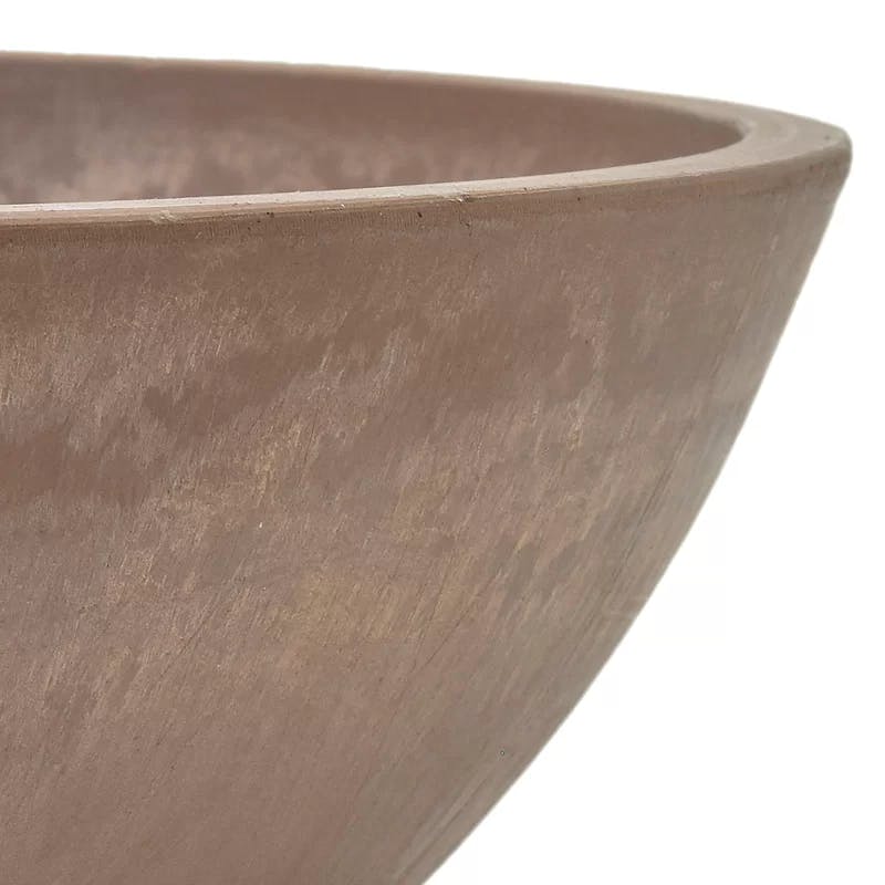 Taupe Classic Transitional Round Tabletop Planter for Indoor & Outdoor