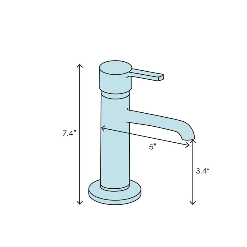 Wavehaus 7.5" Polished Chrome Single-Hole Bathroom Faucet