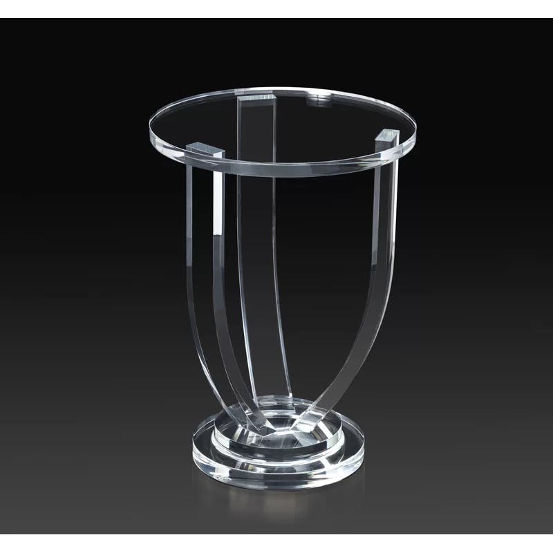 Lila 19" Clear Round Acrylic Pedestal End Table